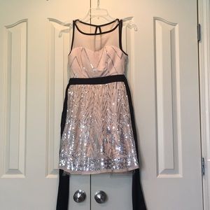 Nude Party Dress with Sequins